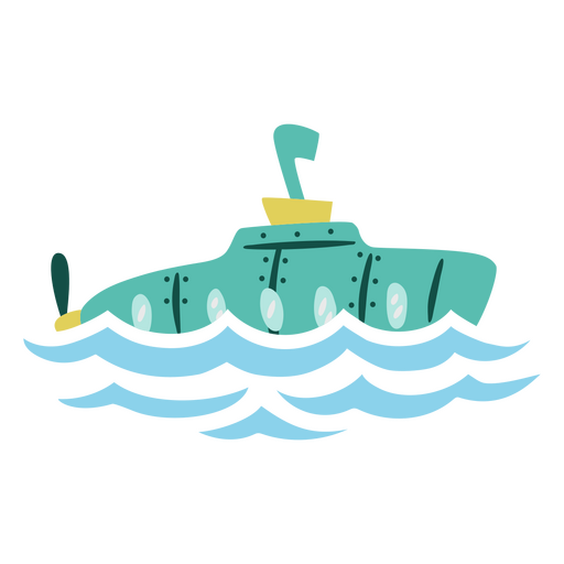 Navegación plana submarina Diseño PNG