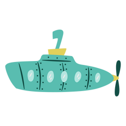 Submarine vintage flat PNG Design
