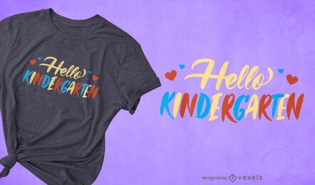 Hello kindergarten quote lettering t-shirt design