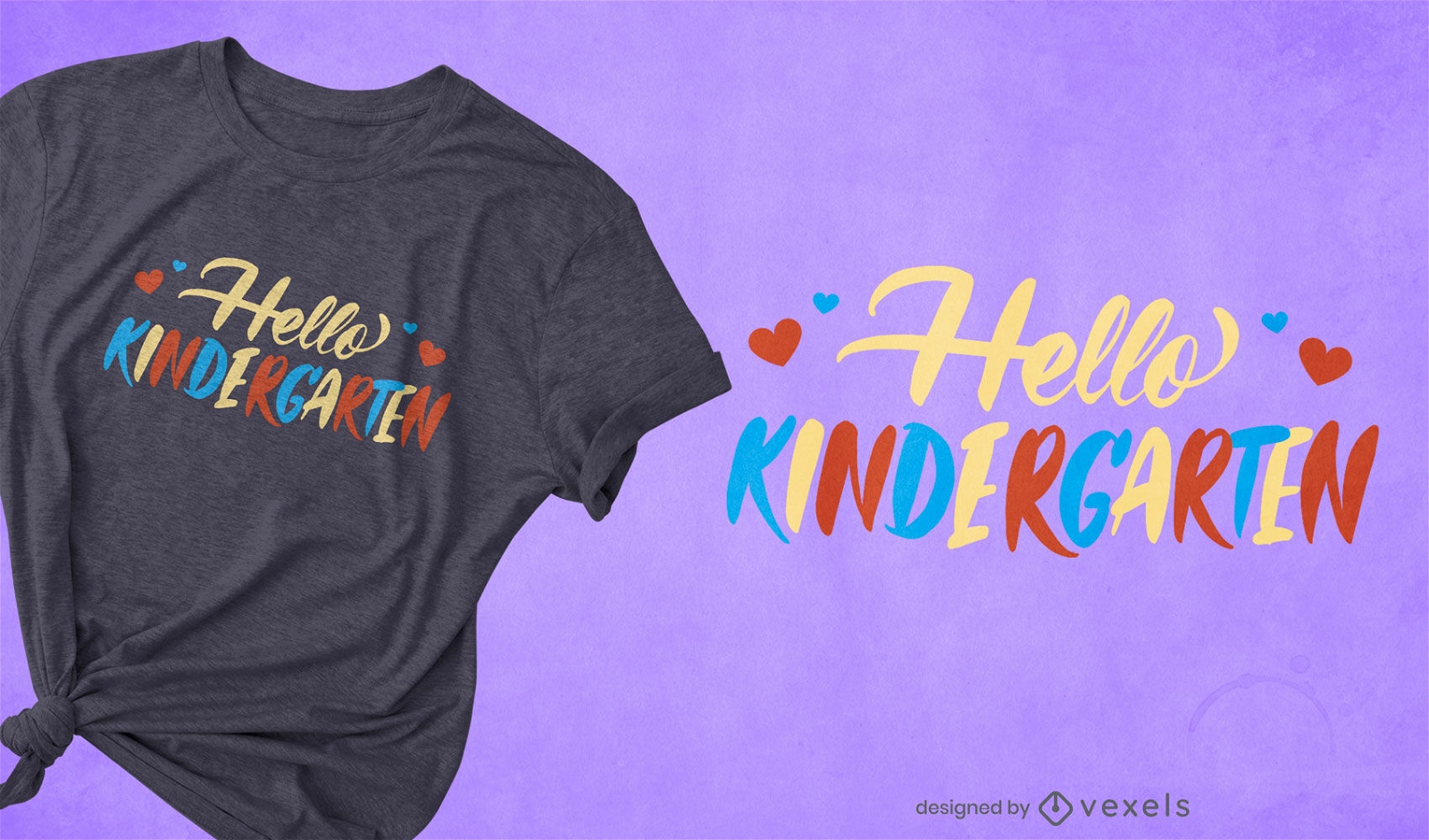 Hola diseño de camiseta de letras de cita de jardín de infantes