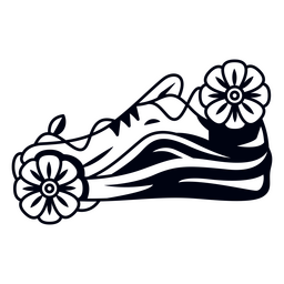 Running marathon flowers shoe PNG Design