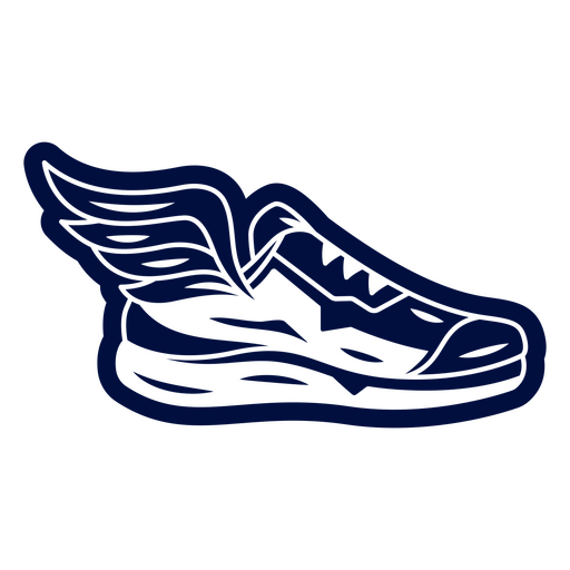 running shoe with wings symbol