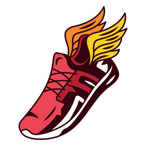 Marathon Sport Fliegenflügelschuh PNG-Design