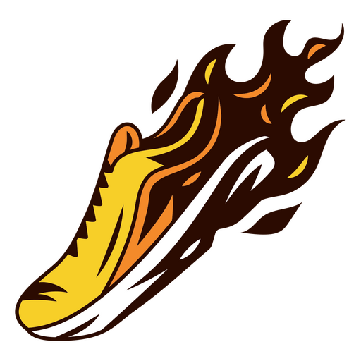 Marathon sport fire clothes shoe PNG Design