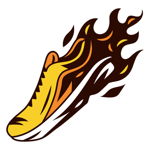 Zapato de ropa de fuego de deporte de maratón Diseño PNG