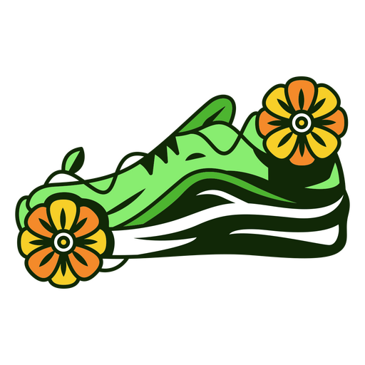 Running sport marathon flowers shoe PNG Design