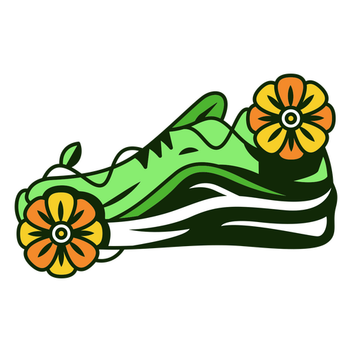 Zapato de flores de maratón deportivo para correr Diseño PNG