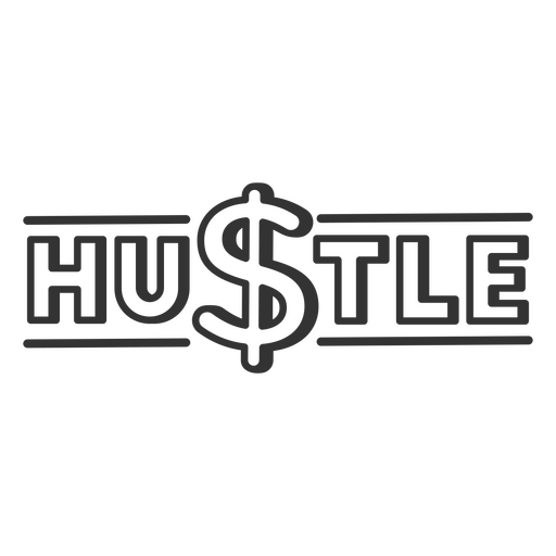 Hustle stroke quote PNG Design