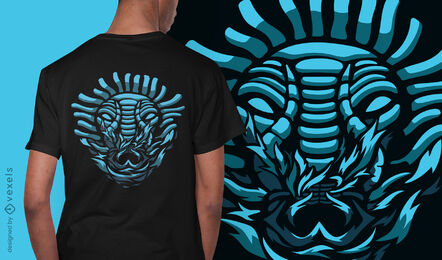 T-Shirt-Design mit dunkler Kreatur Dämonenmaske