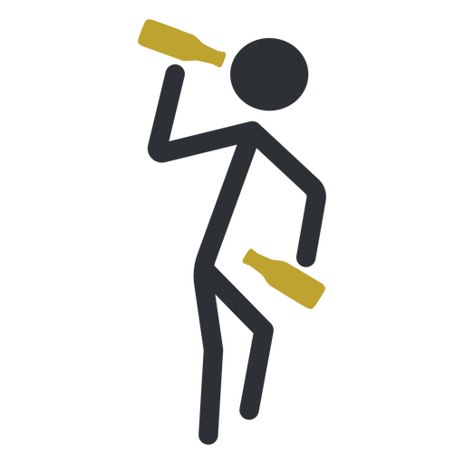 Stick Figures Drunk Person With Bottles PNG & SVG Design For T-Shirts