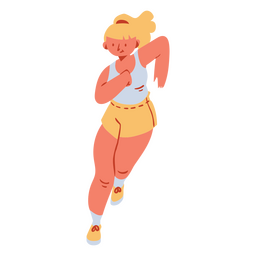 Runners flat girl PNG Design