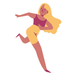 Girl Running Flat PNG & SVG Design For T-Shirts