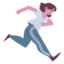 Woman Flat Running PNG & SVG Design For T-Shirts