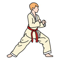 Karate color stroke boy PNG Design Transparent PNG