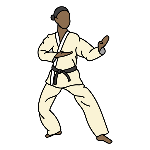 Karate color stroke posture PNG Design