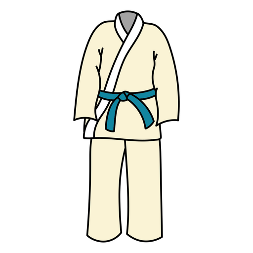 Uniforme de trazo de color de karate. Diseño PNG