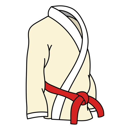 Cintur?n rojo de trazo de color de karate. Diseño PNG