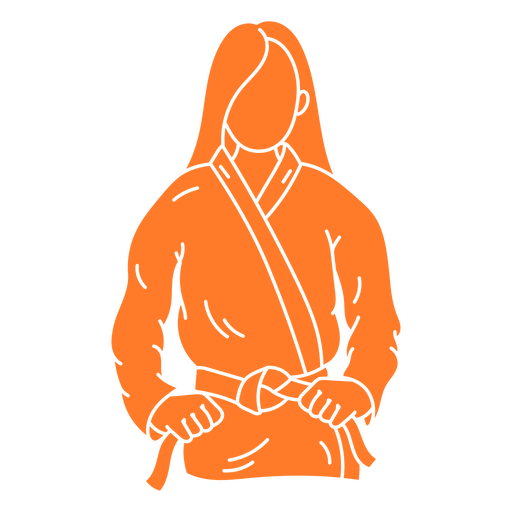 Karate cut out girl PNG Design