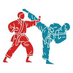 Karate cut out fight PNG Design