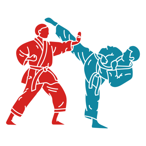 Karate cut out fight PNG Design