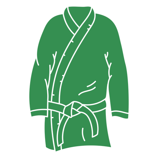 Karate gi cortado em verde Desenho PNG
