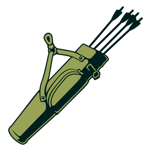 Bogenschießausrüstung mit grüner Pfeiltasche PNG-Design