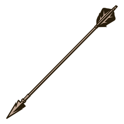 Equipo de tiro con arco flecha marrón Diseño PNG