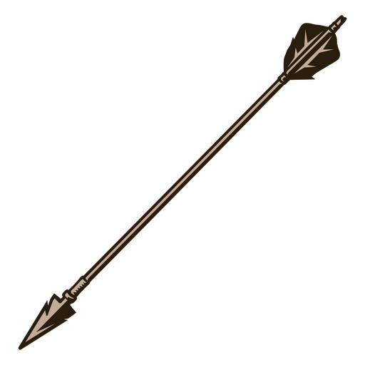 Equipo de tiro con arco flecha marrón Diseño PNG