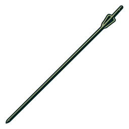 Seta de tiro com arco verde escuro apontando para baixo Desenho PNG