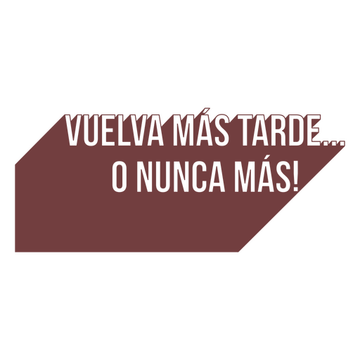 Volte mais tarde citação anti-social espanhola Desenho PNG