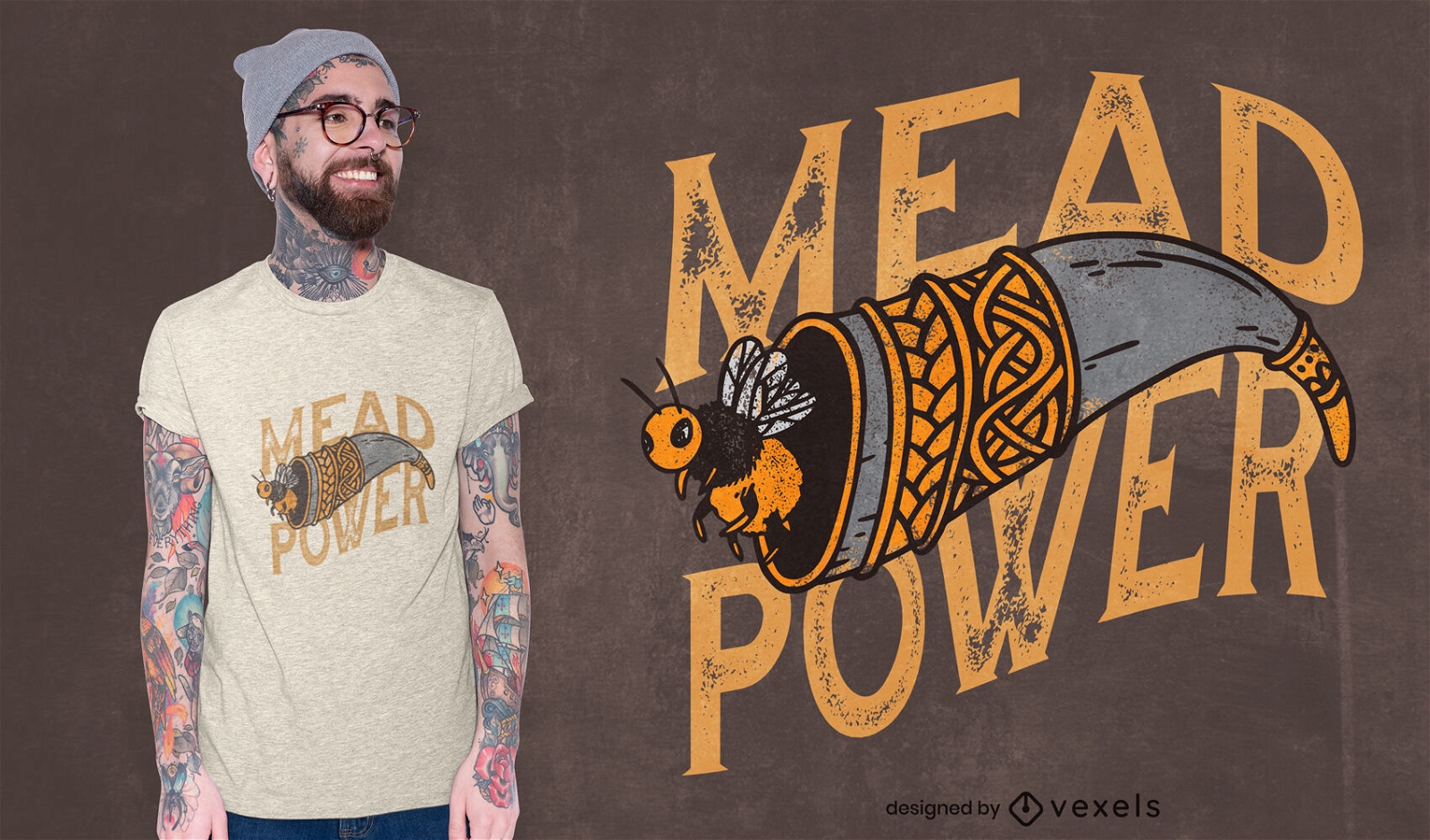T-Shirt-Design mit Mead-Power-Struktur