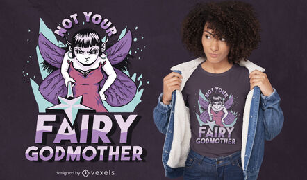 Design de camiseta fantasia fada madrinha zangada
