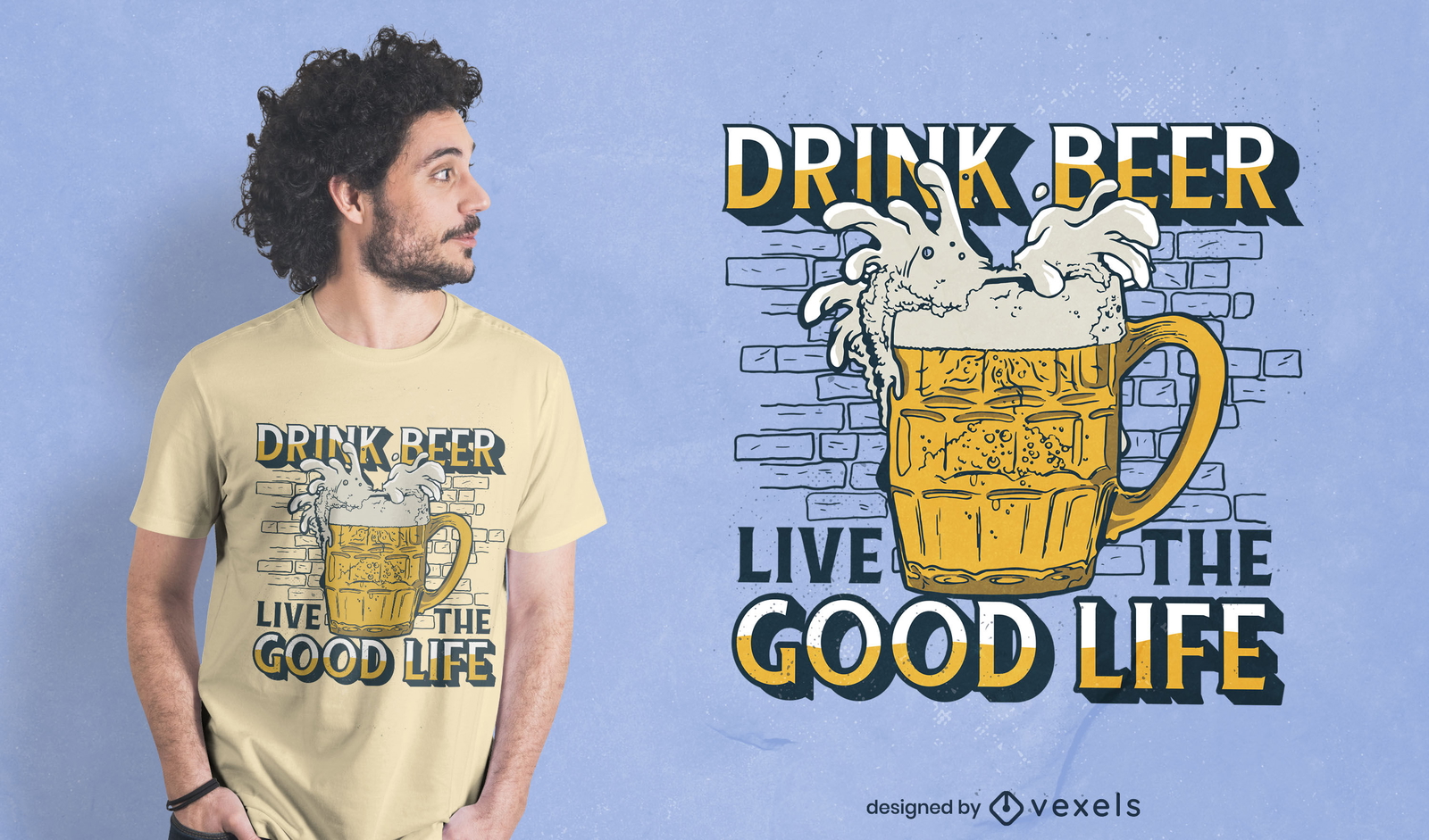 Design de camiseta com citações de bebida alcoólica de cerveja