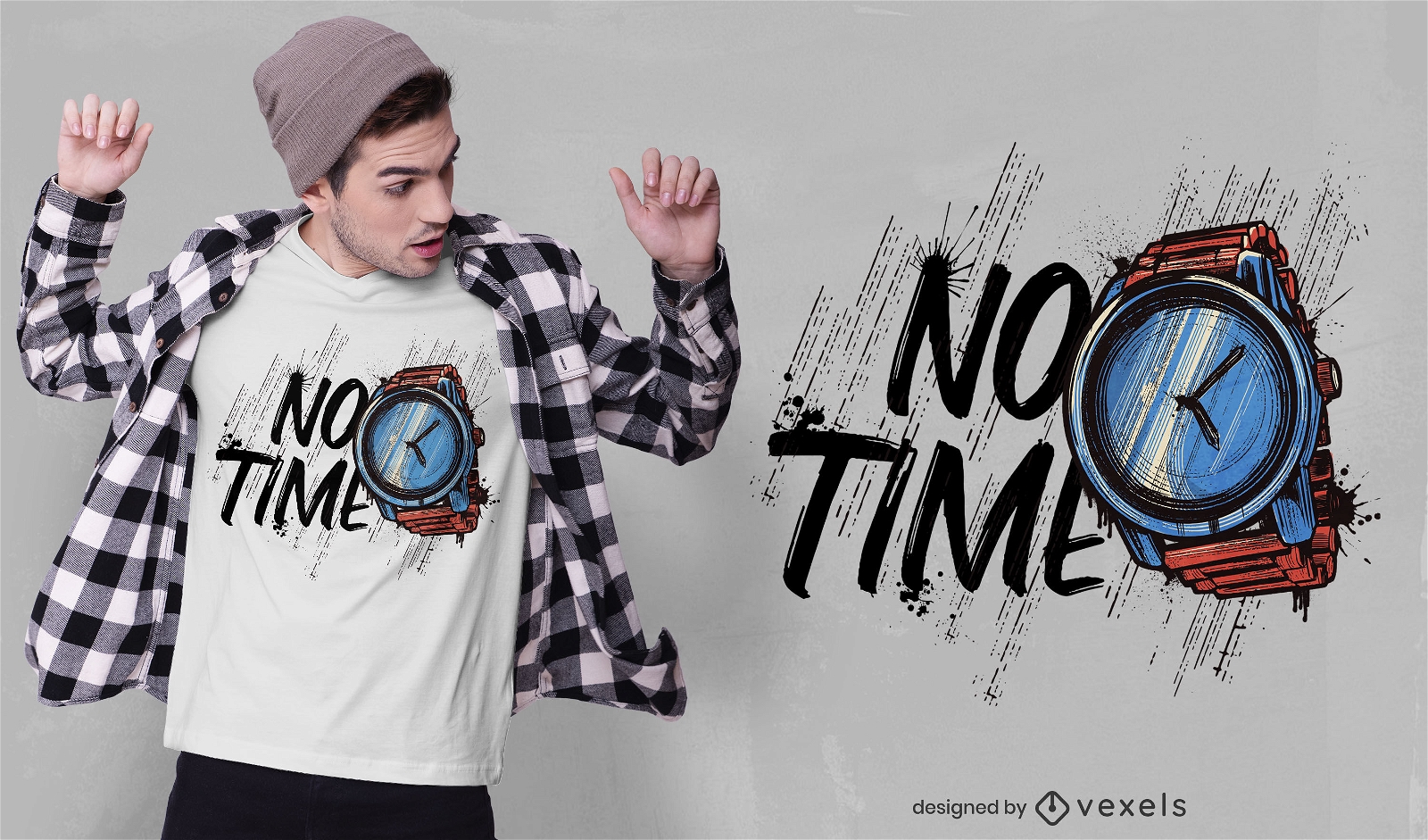 Watch Time Zitat Grunge-T-Shirt-Design