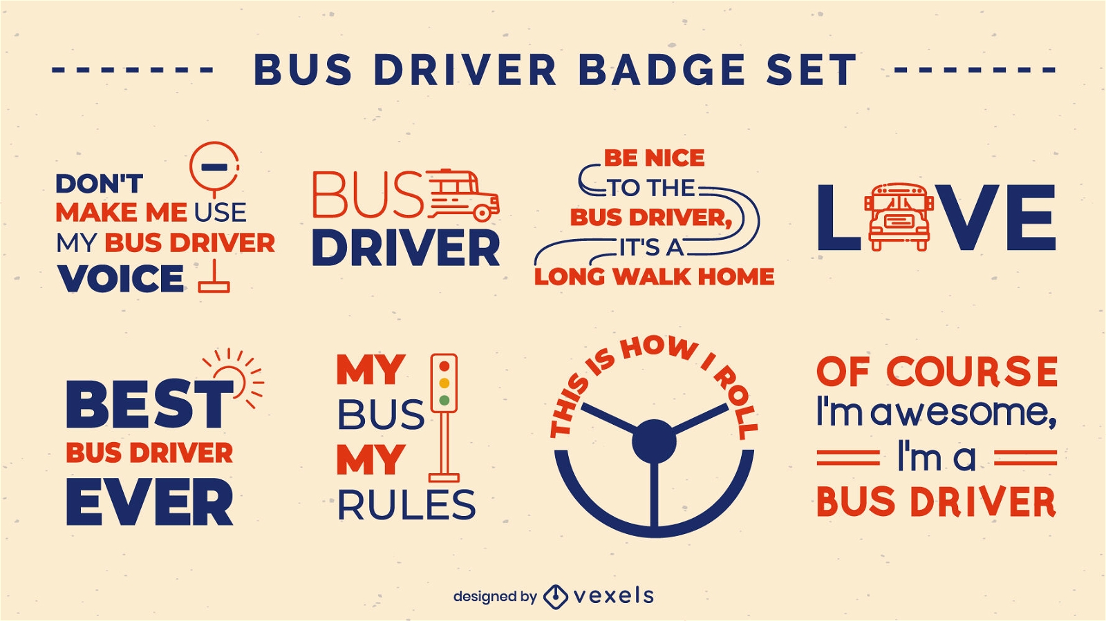 Bus driver quote badges filled stroke