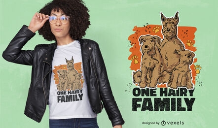 Hairy dog family cute animal t-shirt design