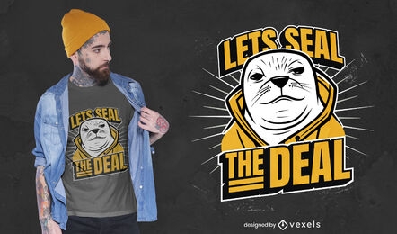 Seal gangster animal pun t-shirt design
