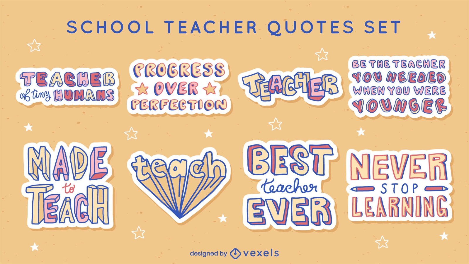 School teacher quotes sticker set