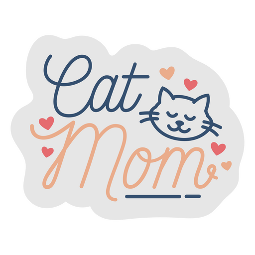 Cat mom quote lettering