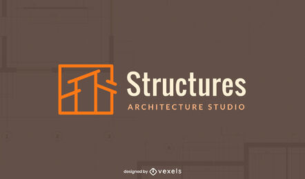 Logotipo de la estructura de la casa de trazo