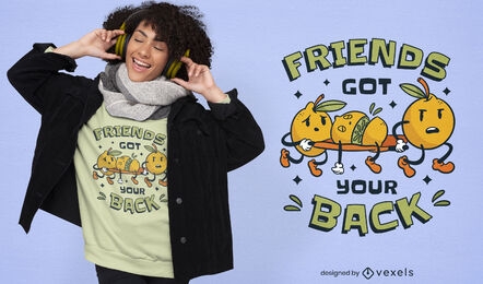 Design de camisetas engraçadas dos amigos da fruta limão