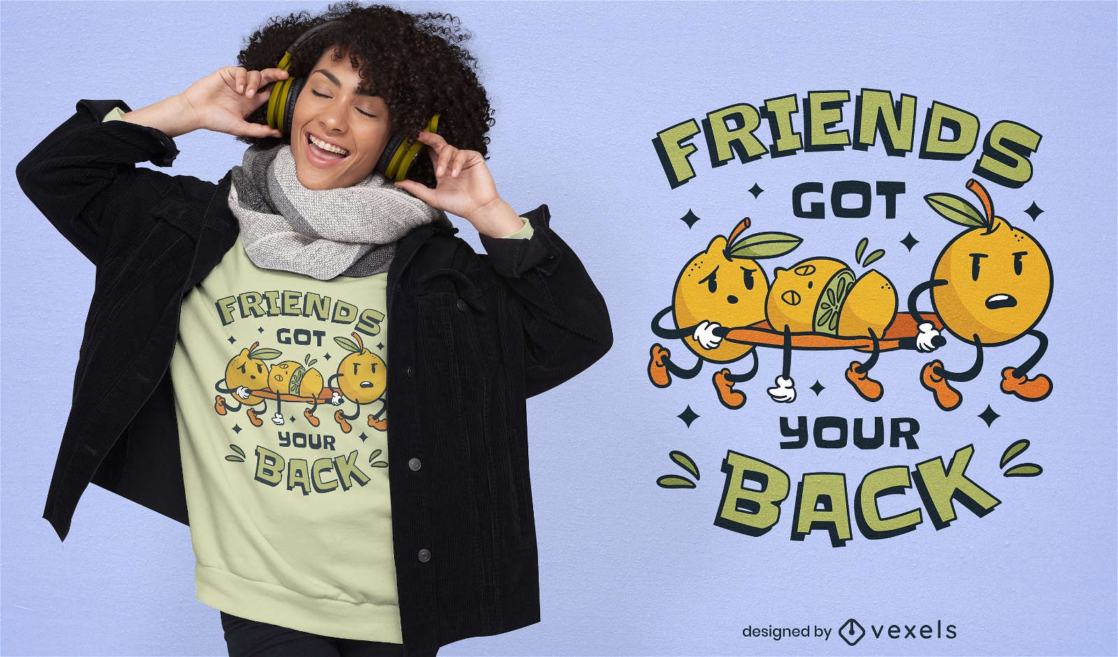 Zitronenfruchtfreunde lustiges T-Shirt Design