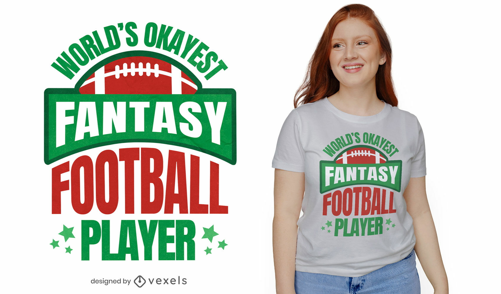 World's okayes fantasy football player t-shirt design