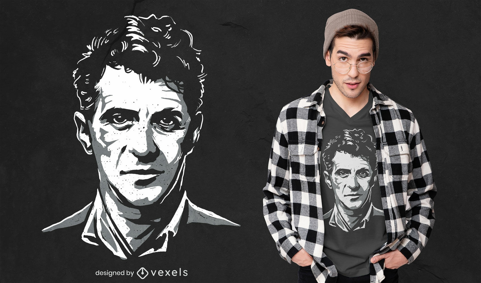 Design de camiseta monocromática Ludwig Wittgenstein