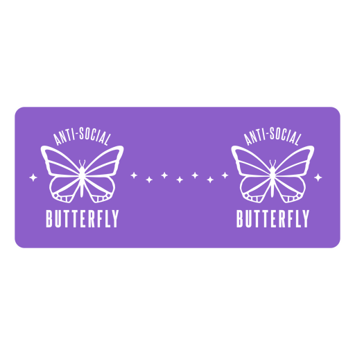 Sinal de citação de borboleta anti-social Desenho PNG