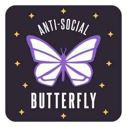 Distintivo anti-social da borboleta Desenho PNG