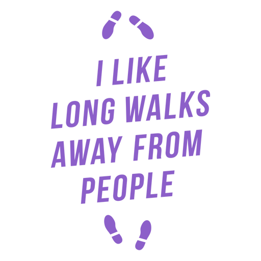 Long walks antisocial simple badge PNG Design