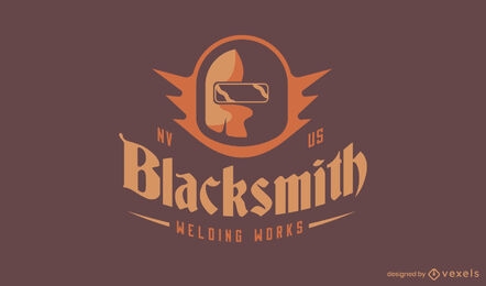 Blacksmith helmet logo template