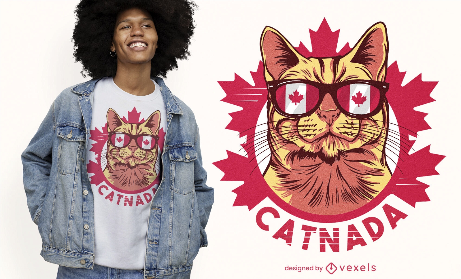 Design de camiseta de gato canadense