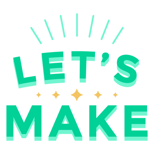 DIY let's make lettering PNG Design